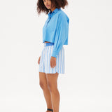 Chiara Boxer Shorts - Striped Ink Blue/White