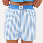 Chiara Boxer Shorts - Striped Ink Blue/White