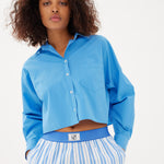 Chiara Boxer Shorts - Striped Ink Blue/White