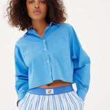 Chiara Boxer Shorts - Striped Ink Blue/White