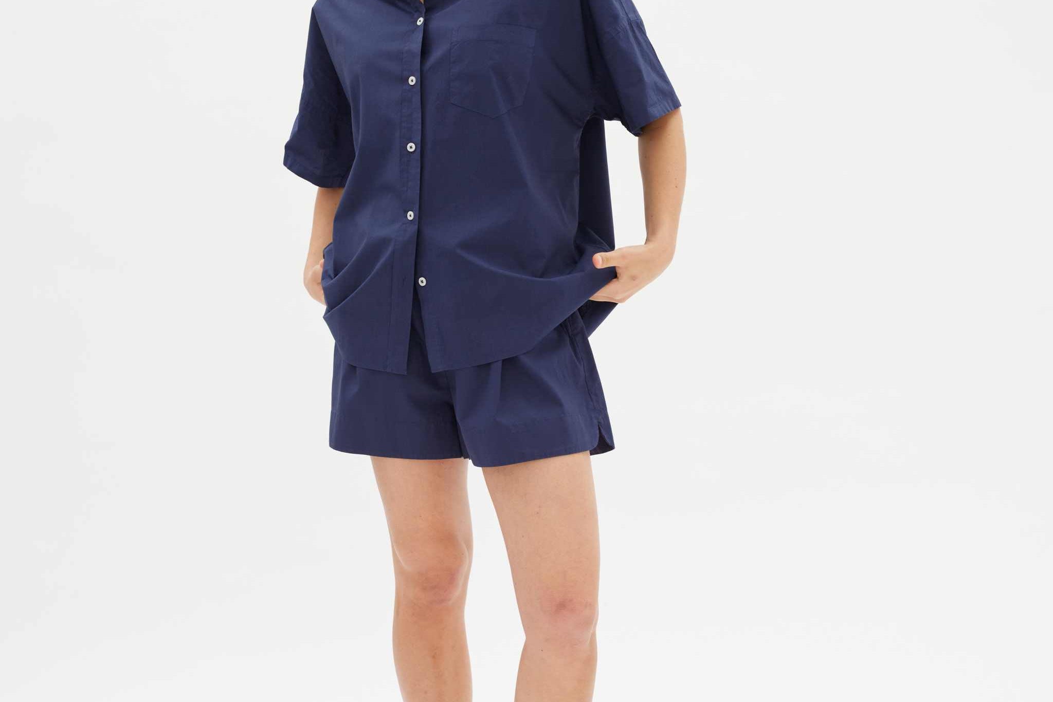 The Chiara Short Sleeve Shirt - Navy - Apparel