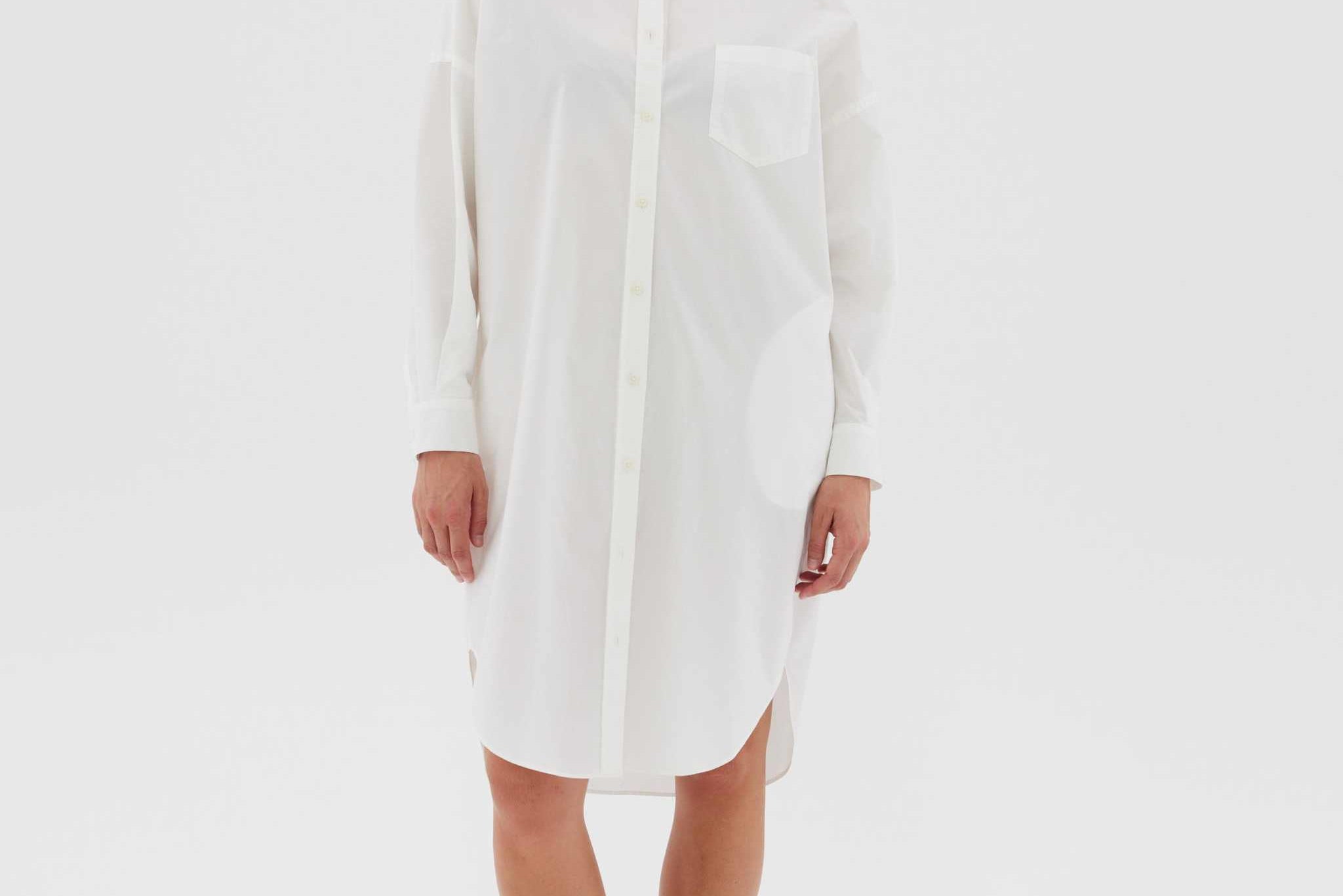 The Chiara Shirt Dress - White - Apparel