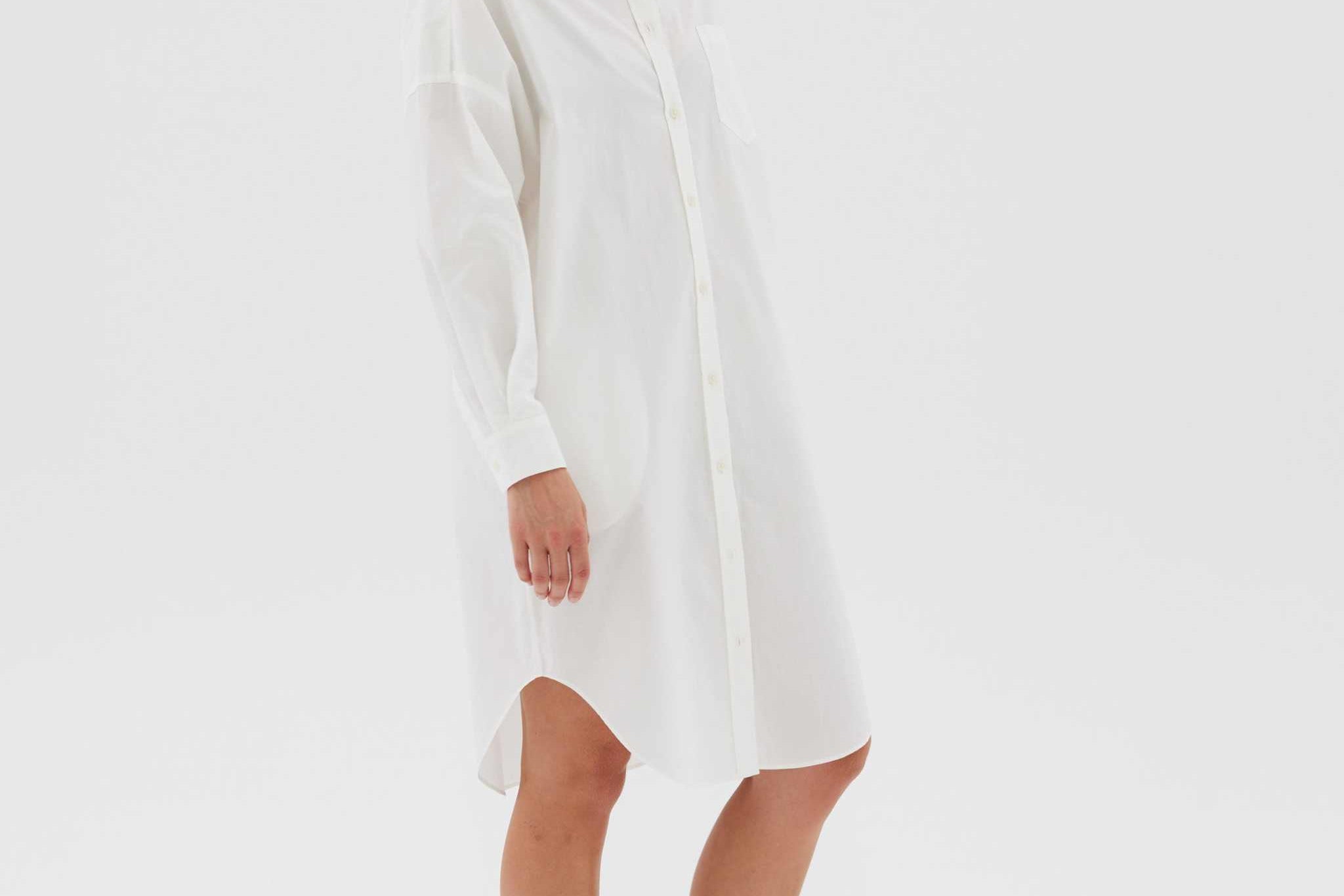 The Chiara Shirt Dress - White - Apparel