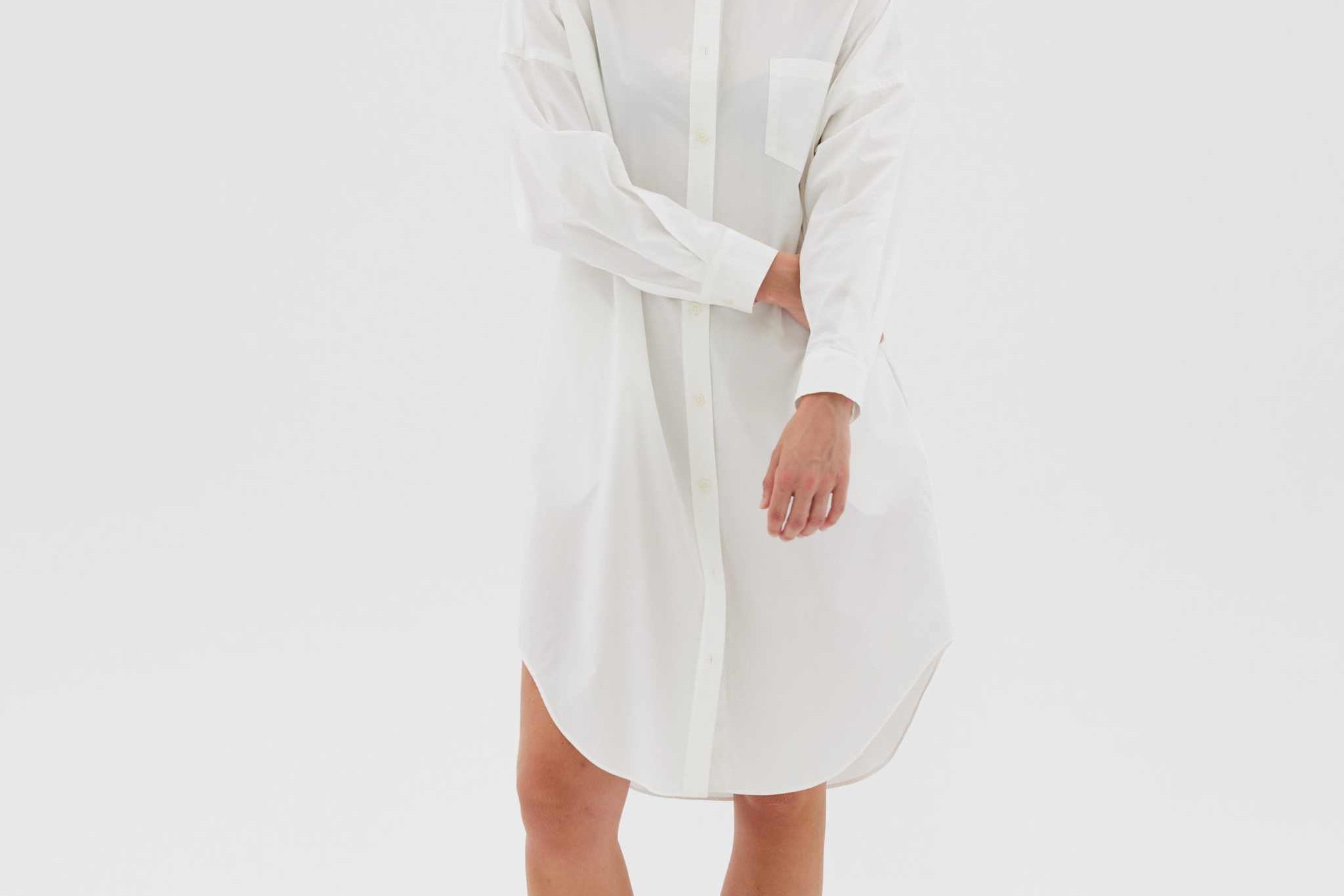 The Chiara Shirt Dress - White - Apparel