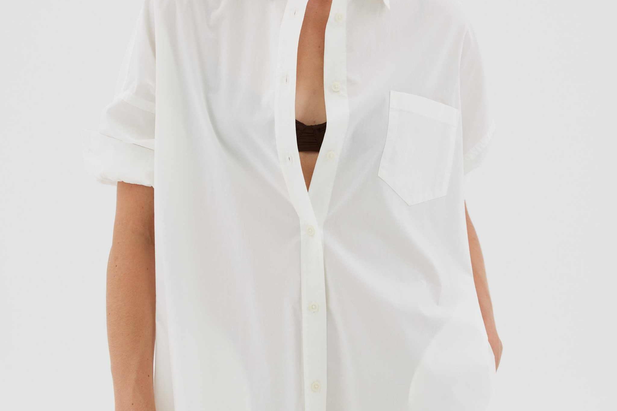 The Chiara Shirt Dress - White - Apparel
