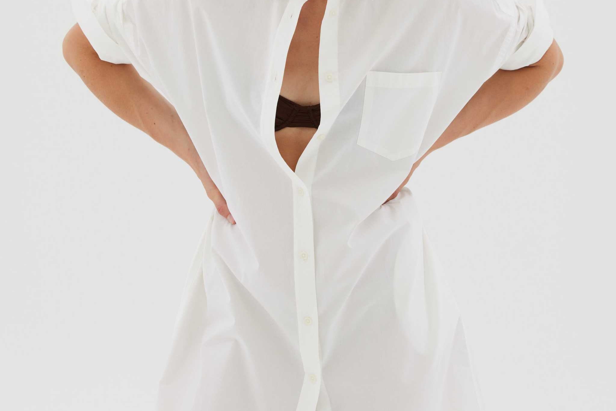 The Chiara Shirt Dress - White - Apparel