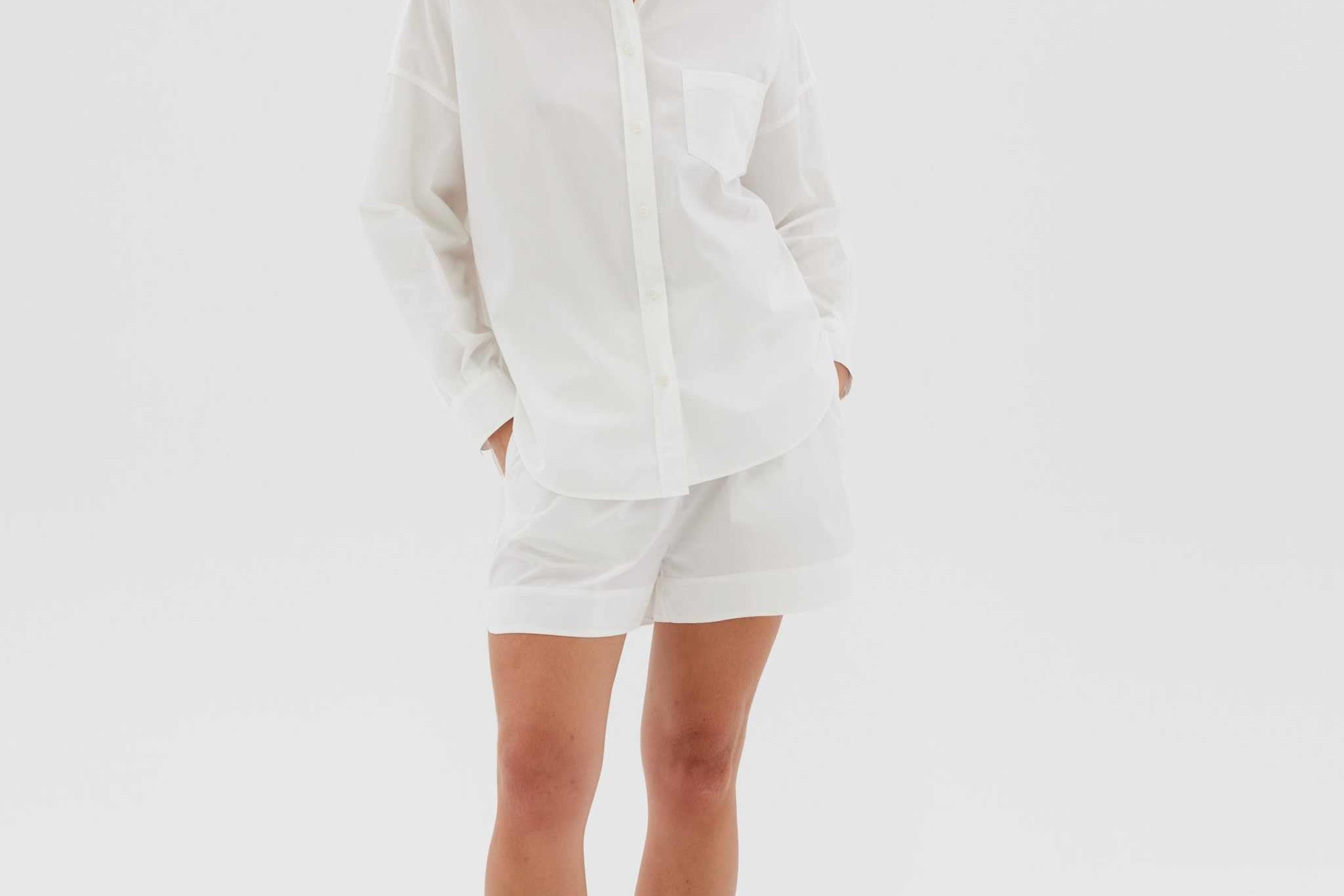 White cotton Chiara button-up shirt - classic relaxed fit
