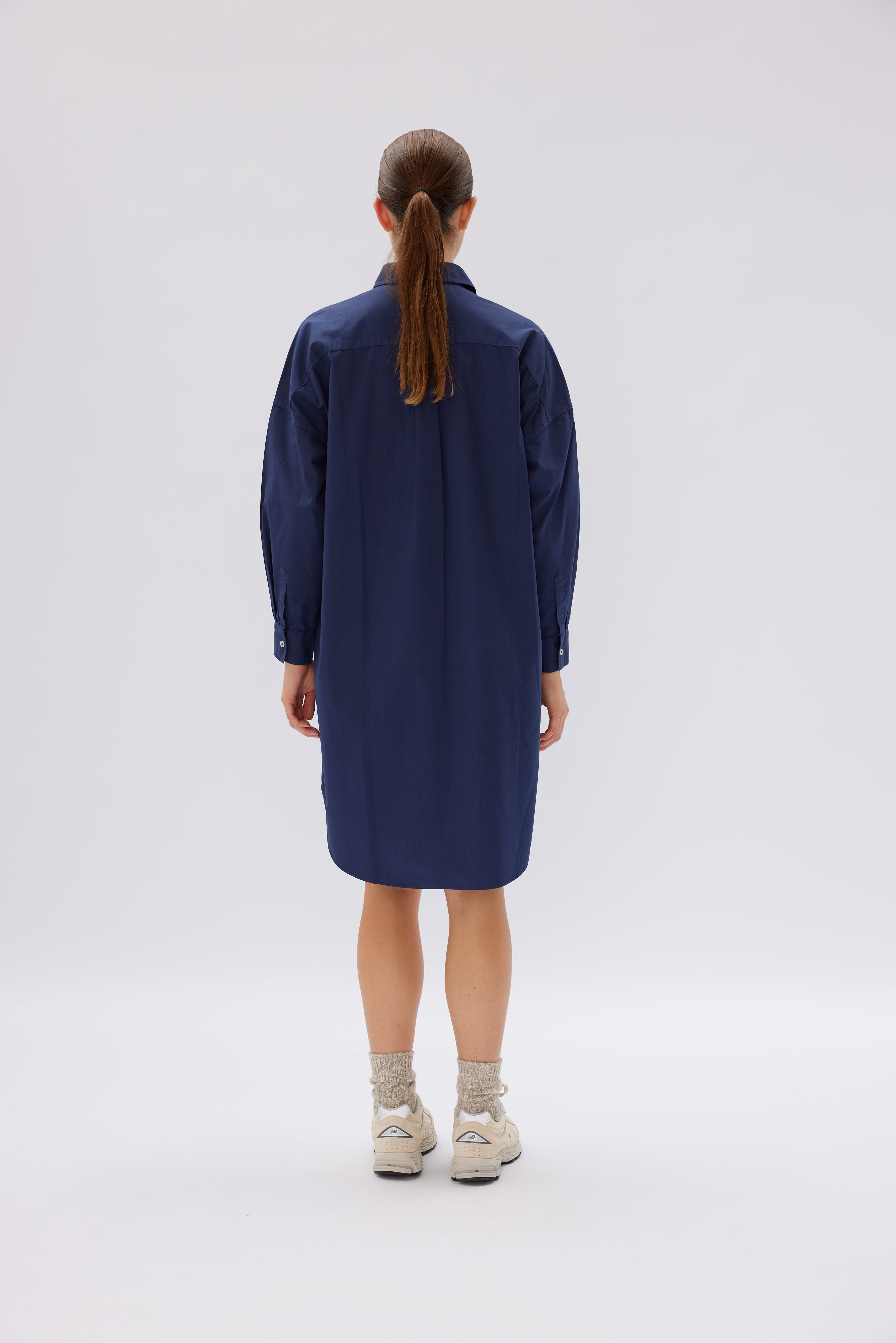 The Chiara Shirt Dress Classic - Navy