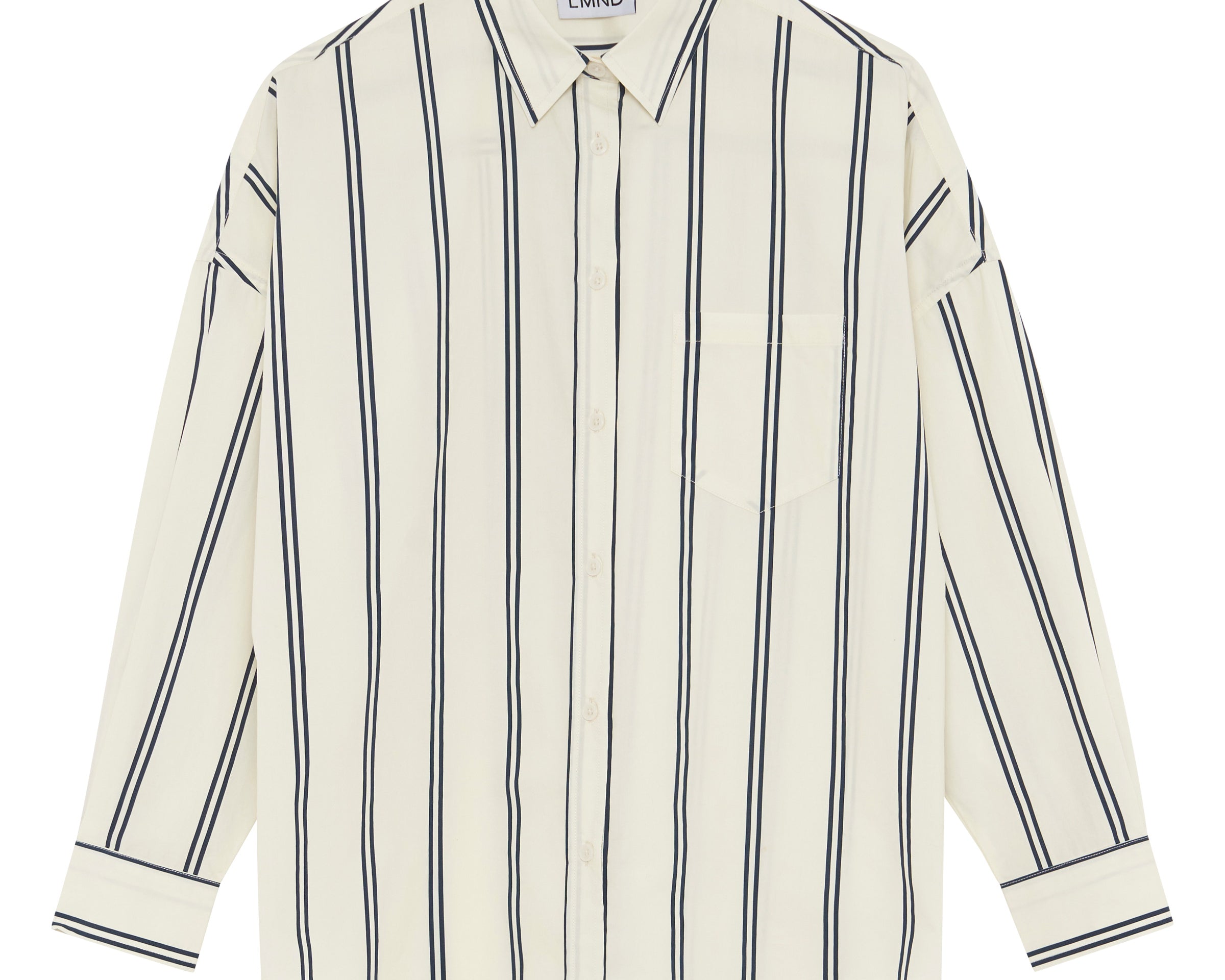 Chiara Shirt Mid Length - Two Stripe - Vanilla/Navy – LMND