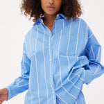 Chiara Shirt - Wide Stripe White/Ink Blue - Apparel