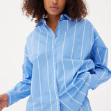 Chiara Shirt - Wide Stripe White/Ink Blue - Apparel