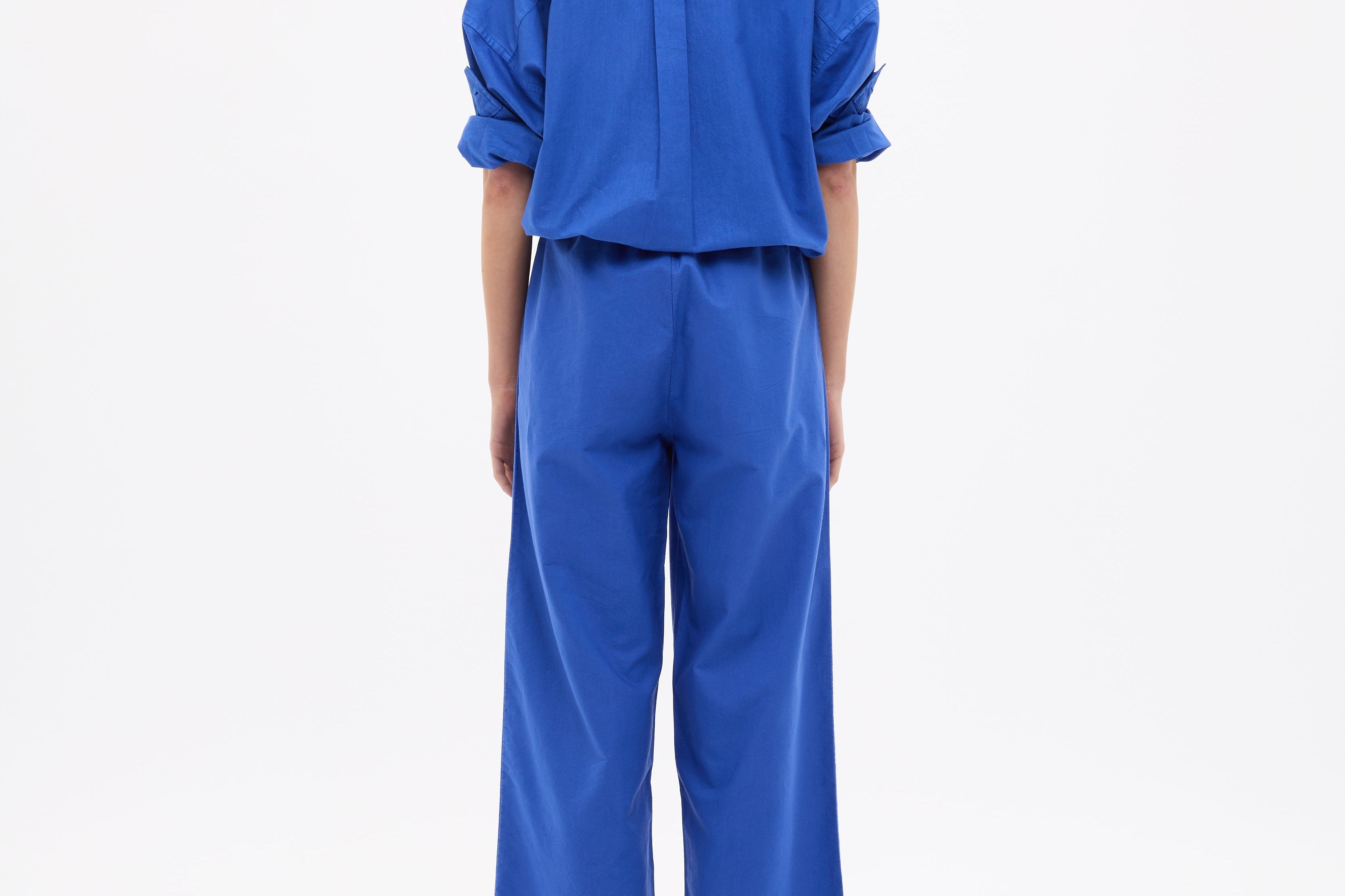 Mara Oversized Long Sleeve Shirt in cobalt blue with crisp cotton fabric and oversized fit