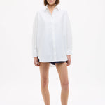 Oversized Classic White Shirt in white cotton with long sleeves and relaxed fit