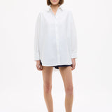Oversized Classic White Shirt in white cotton with long sleeves and relaxed fit