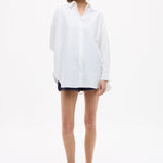 Oversized Classic White Shirt in white cotton with long sleeves and relaxed fit