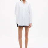 Oversized Classic White Shirt in white cotton with long sleeves and relaxed fit