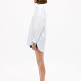 Oversized Classic White Shirt in white cotton with long sleeves and structured fit