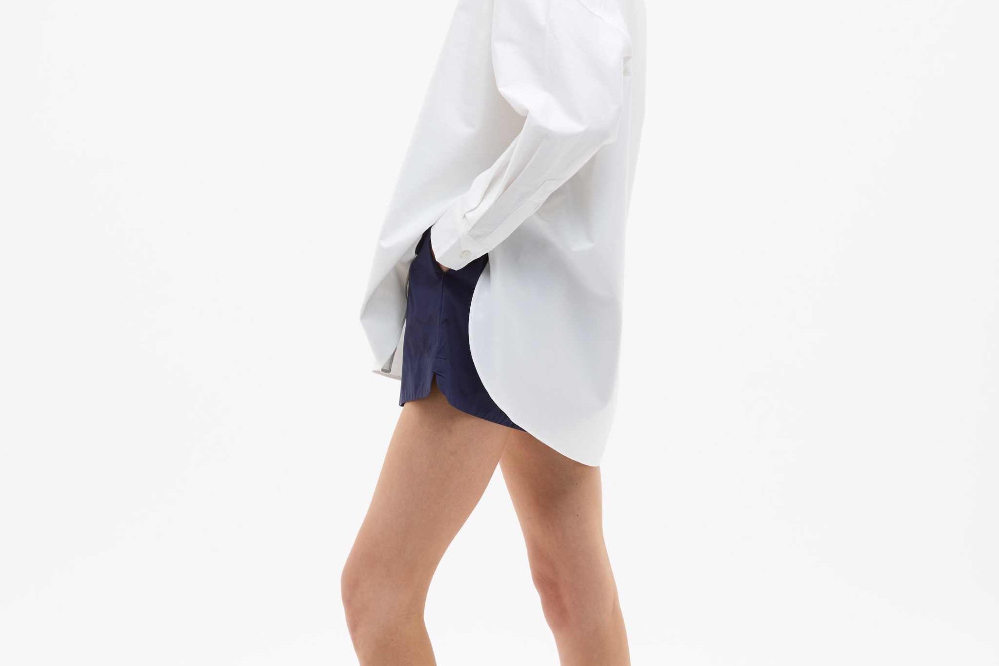 Oversized Classic White Shirt in white cotton with long sleeves designed for a relaxed, structured fit