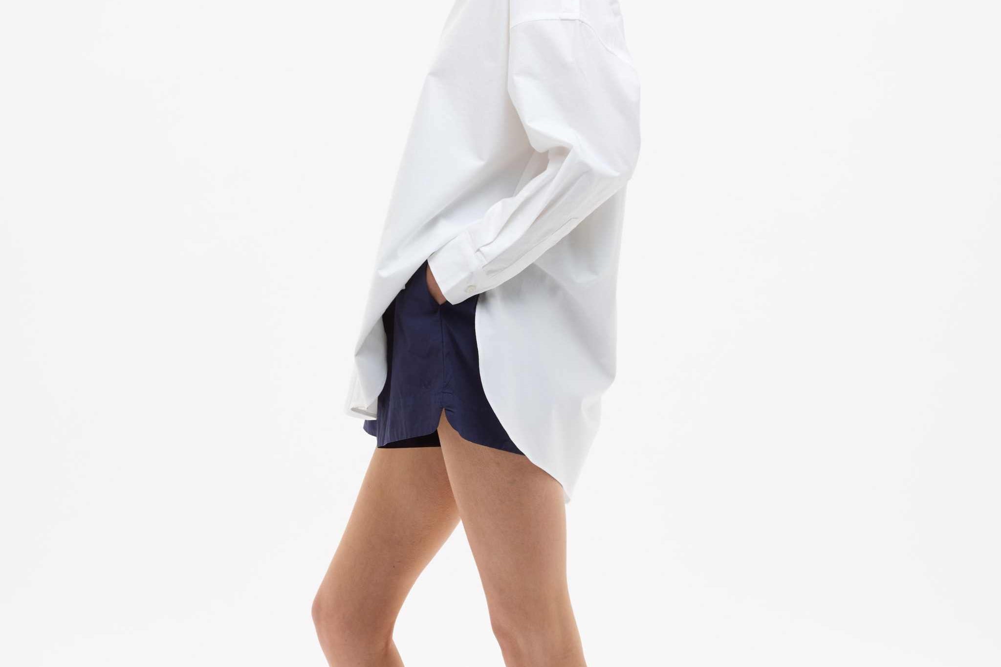 Oversized Classic White Shirt in crisp white cotton with long sleeves and structured Mara fit