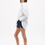 Oversized Classic White Shirt in crisp white cotton with long sleeves and structured Mara fit
