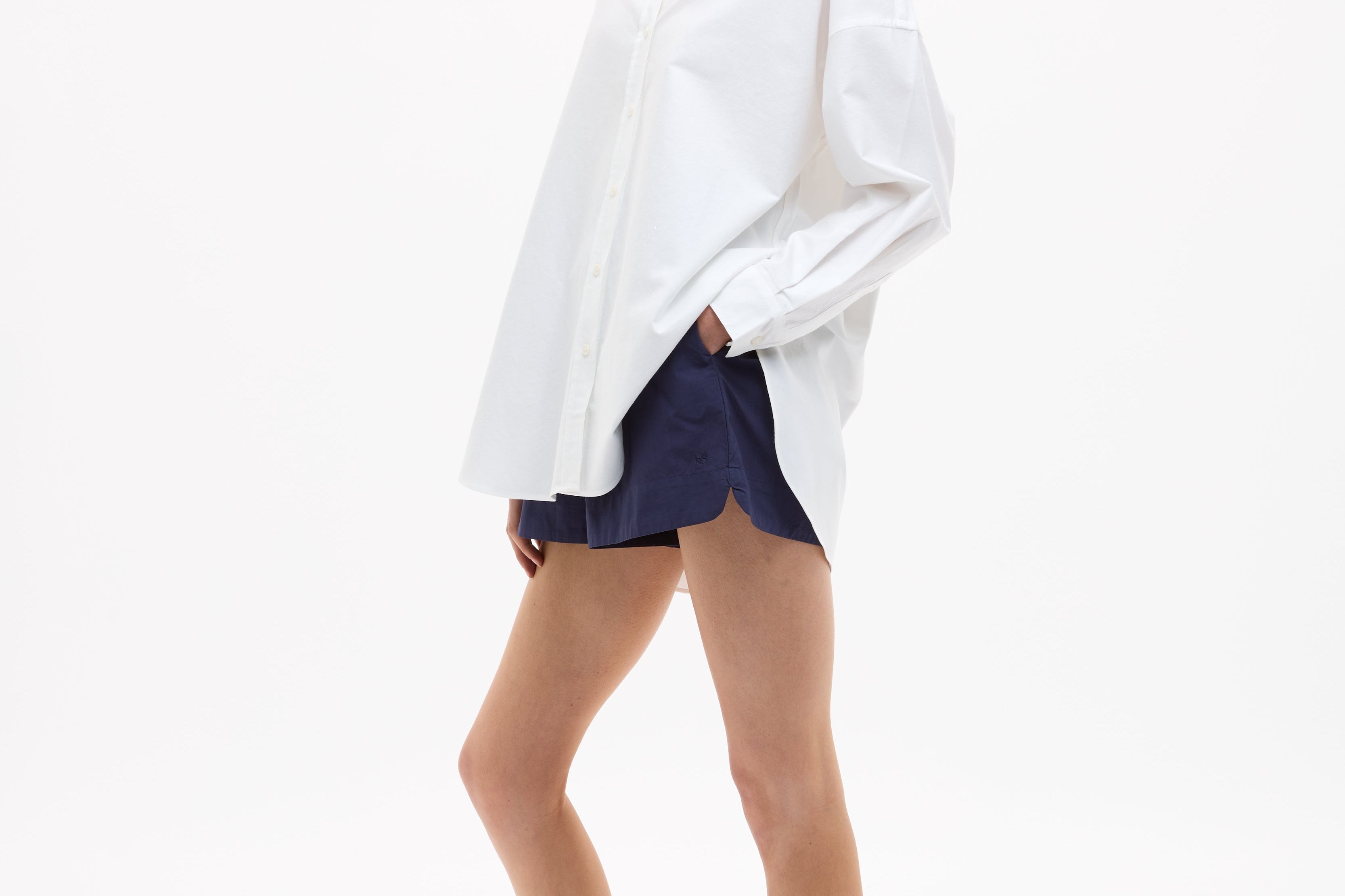 Oversized Classic White Shirt in crisp white cotton with long sleeves and relaxed fit