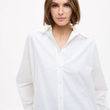 Oversized Classic White Shirt in crisp white cotton with long sleeves and relaxed fit