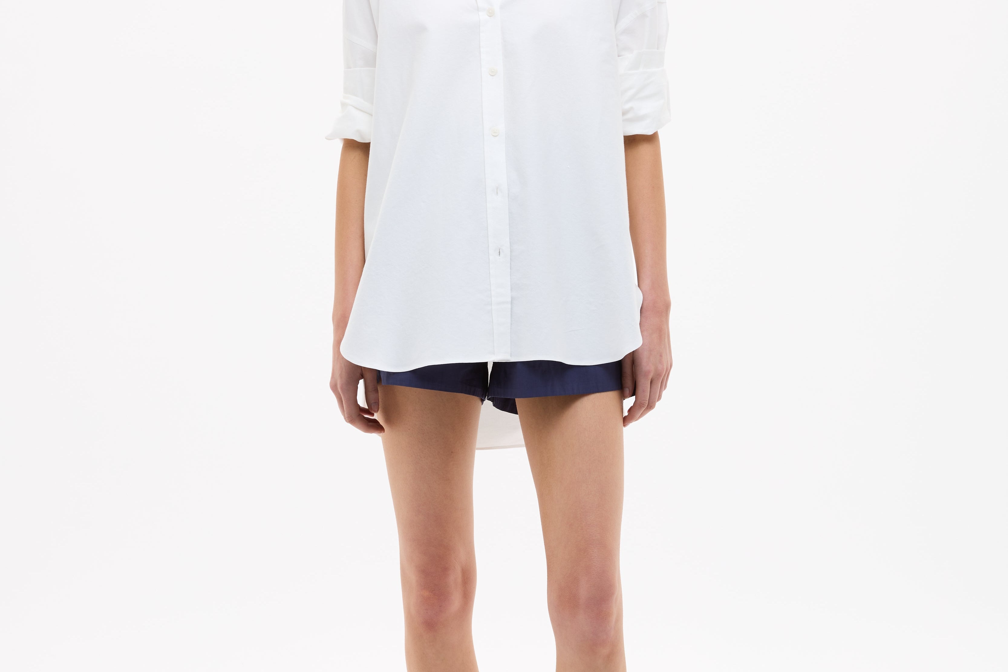 Oversized Classic White Shirt in crisp white cotton with long sleeves and relaxed fit