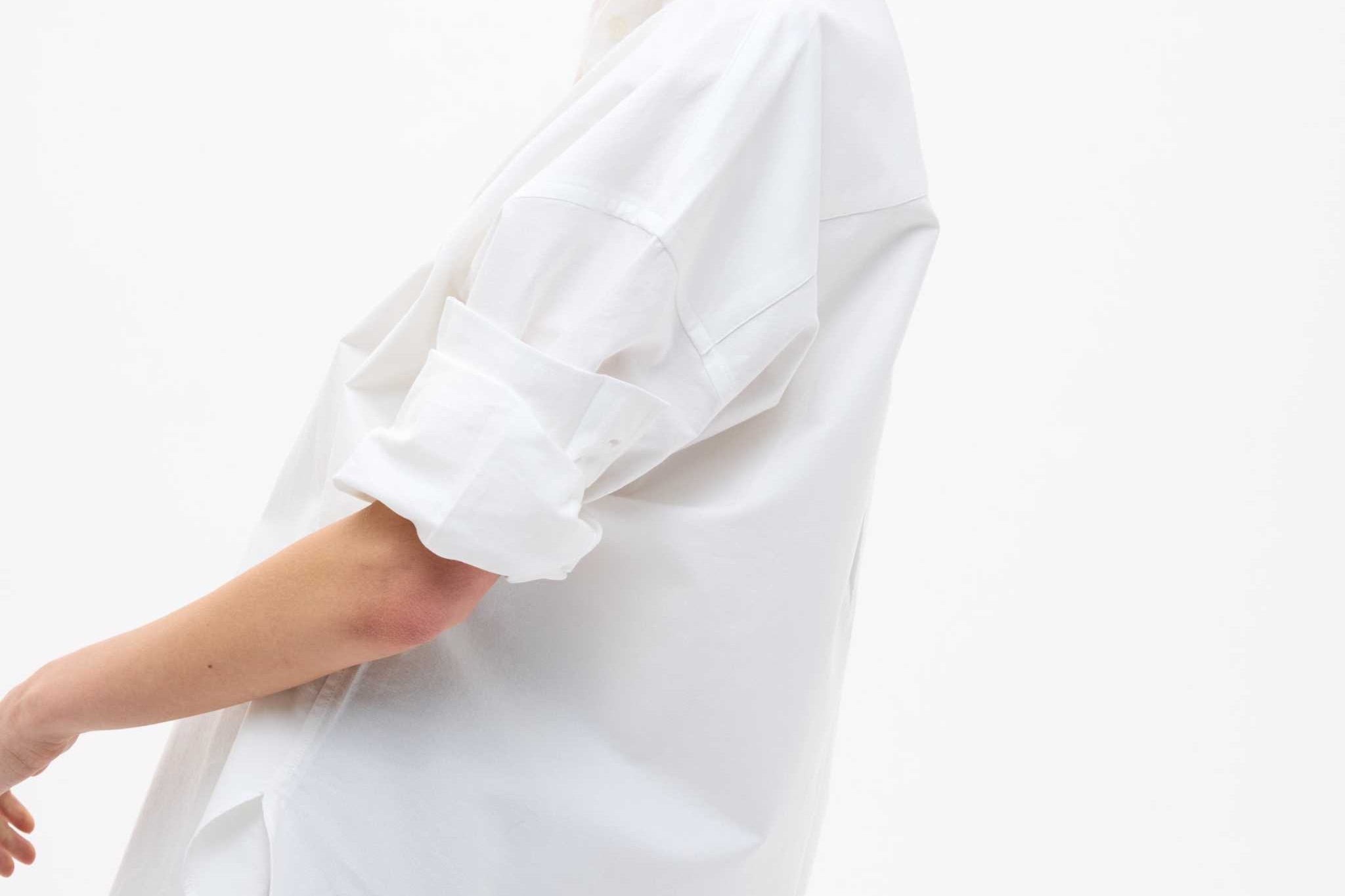 Oversized classic white shirt Mara long sleeve 100% cotton pinpoint with structured fit
