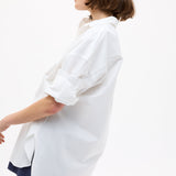 Oversized classic white shirt Mara long sleeve 100% cotton pinpoint with structured fit