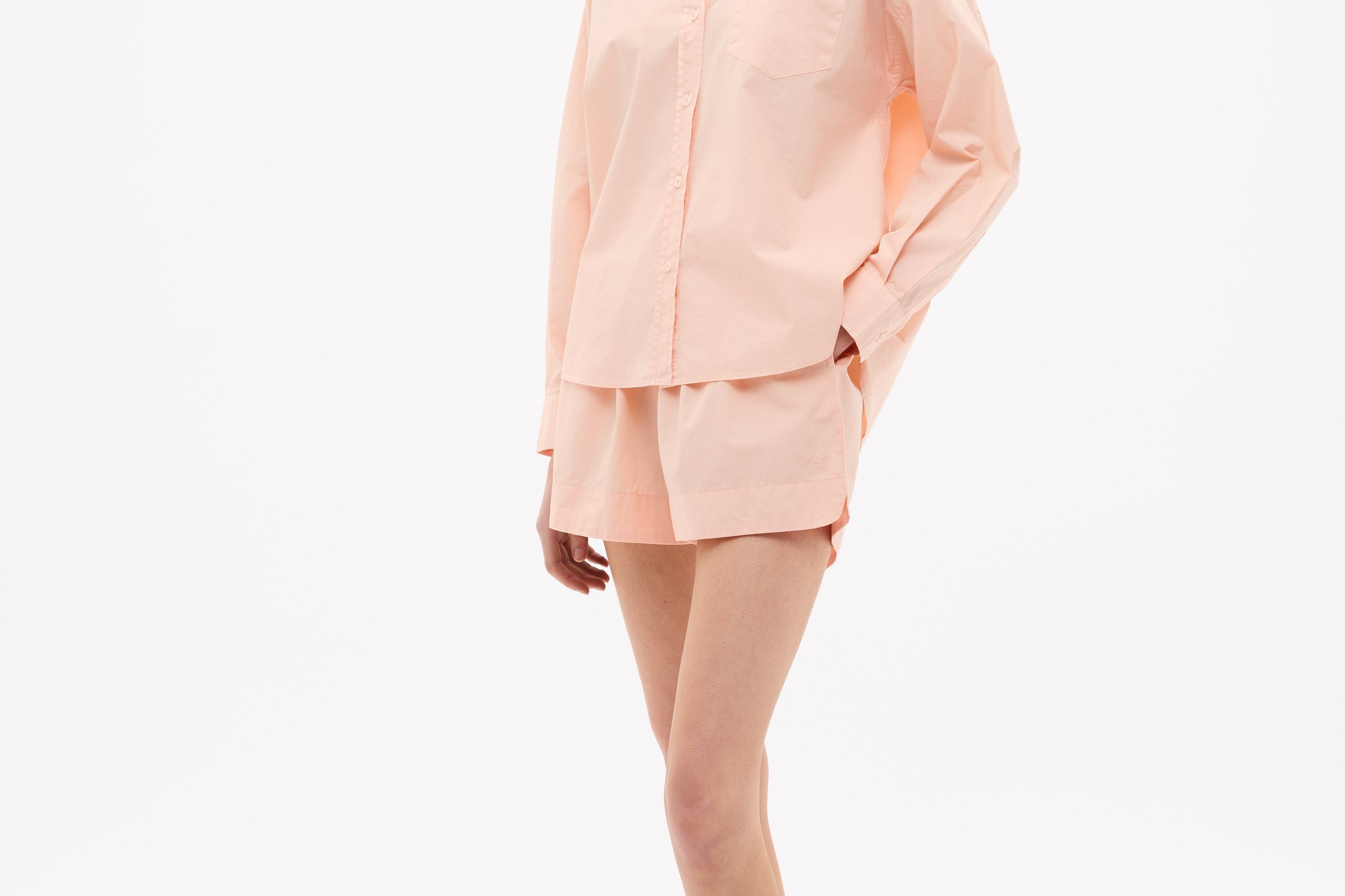 Chiara Long Sleeve Cotton Shirt in Spanish Villa with custom stripe and relaxed fit