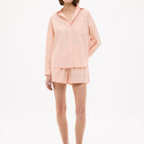 Chiara Long Sleeve Cotton Shirt in Spanish Villa with custom yarn-dyed stripes and relaxed fit