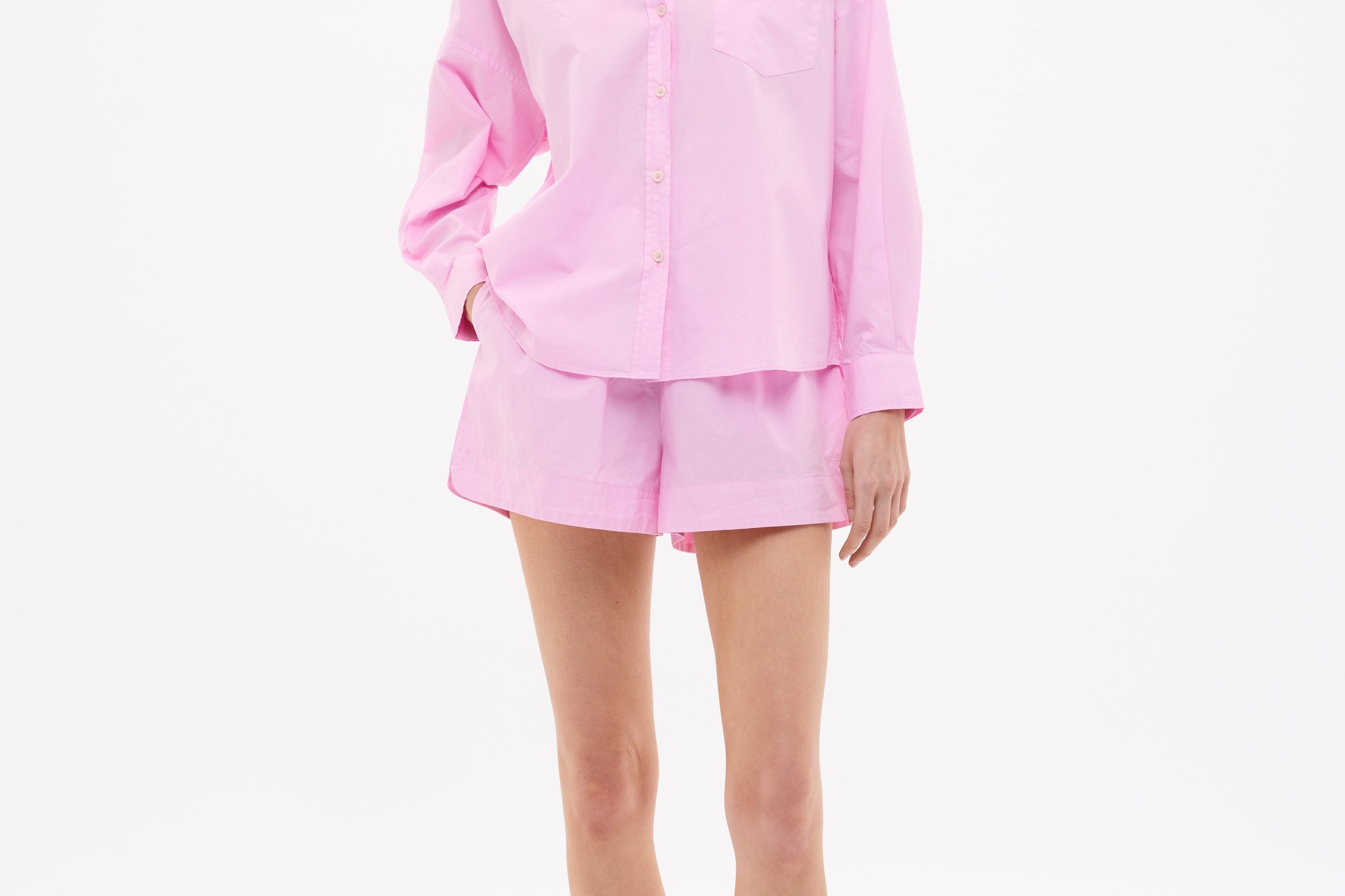 Women’s Rose Glow cotton shorts with elastic waistband and side pockets
