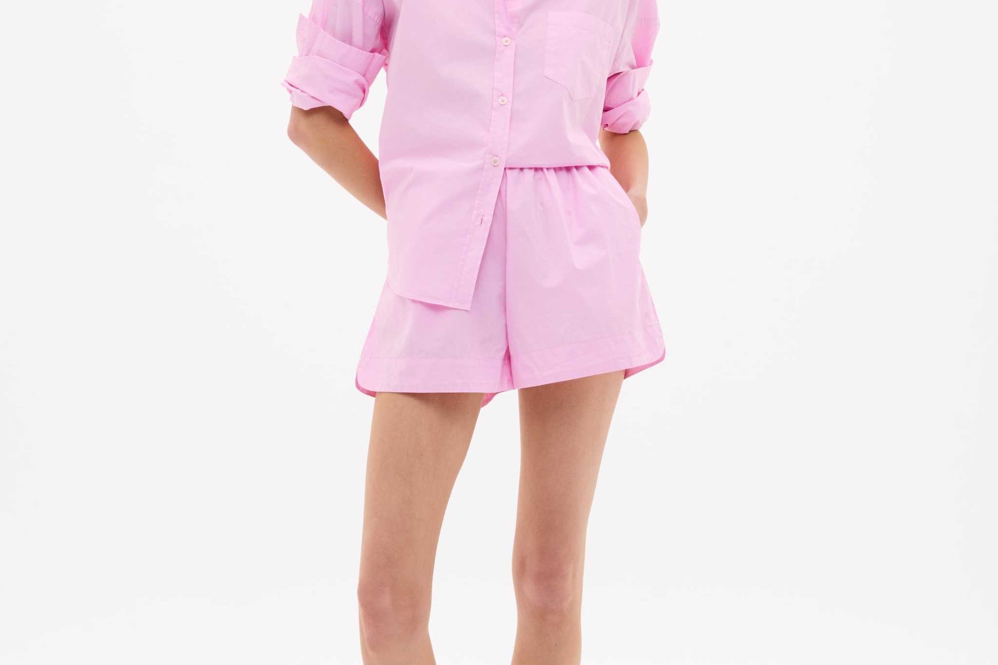 Rose Glow Chiara Cotton Shorts with elastic waistband and side pockets