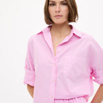 Chiara Shorts in Rose Glow cotton with elastic waistband and relaxed fit