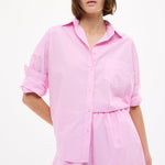 Women’s rose glow cotton shorts with elastic waistband and relaxed fit