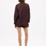 Chiara Cotton Shorts in chocolate with elastic waistband and side pockets