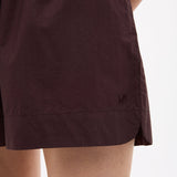 Chiara Cotton Shorts in chocolate brown with elastic waistband and relaxed fit