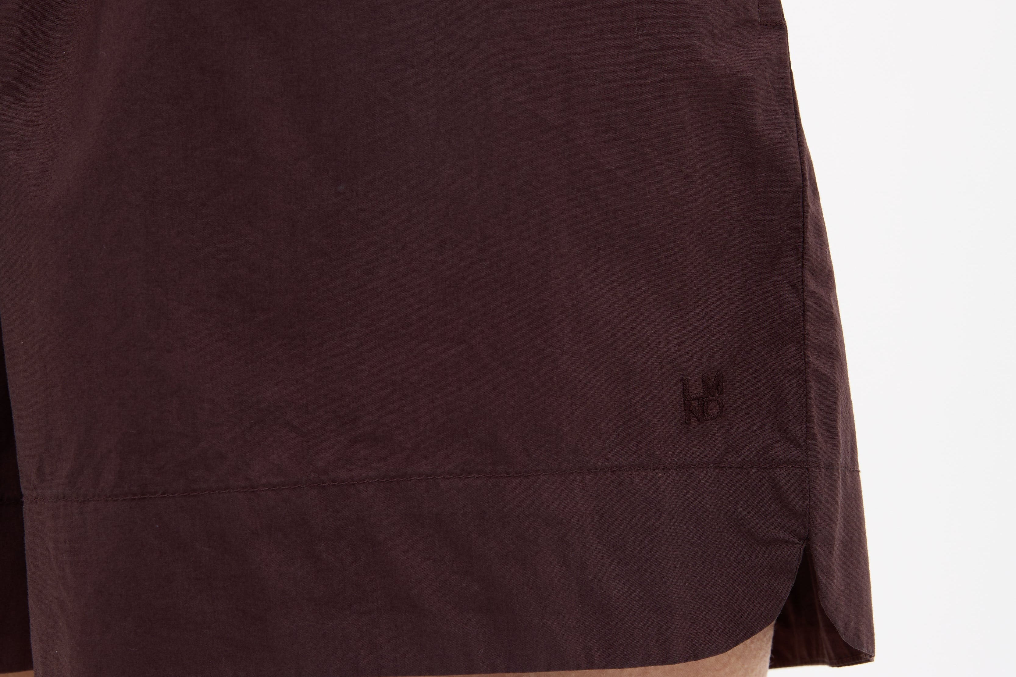 Chiara Cotton Shorts in chocolate brown with elastic waistband and relaxed fit