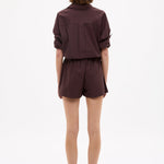 Chiara Cotton Shorts in chocolate with elastic waistband and side pockets