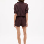 Chiara Cotton Shorts in chocolate with elastic waistband and side pockets
