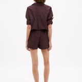 Chiara Cotton Shorts in chocolate with elastic waistband and side pockets