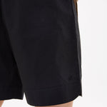 Black Chiara mid length cotton shorts with elastic waistband and side pockets