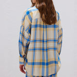 Elvira Checked Long Sleeve Shirt - Ink Blue / Limoncello