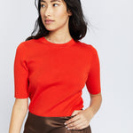 Short Sleeve Ribbed Top - Granedine