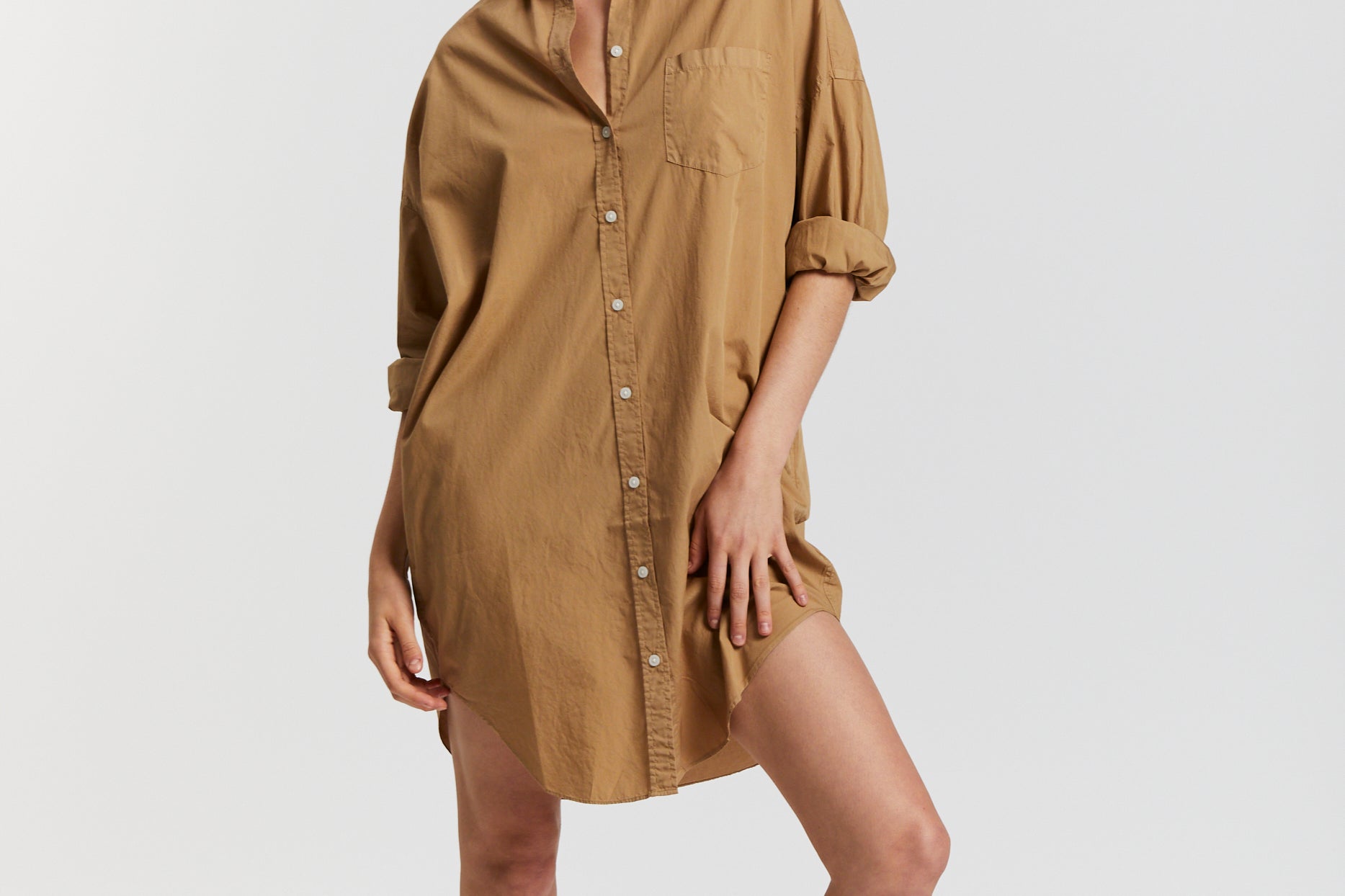 The Chiara Shirt Dress - Toffee - Apparel