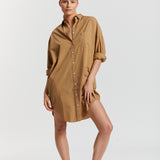 The Chiara Shirt Dress - Toffee - Apparel