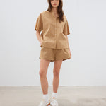 The Chiara Short Sleeve Shirt - Toffee