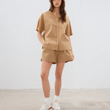 The Chiara Short Sleeve Shirt - Toffee