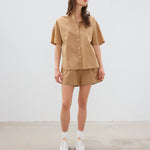 The Chiara Short Sleeve Shirt - Toffee