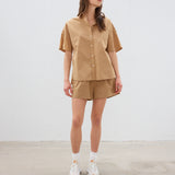 The Chiara Short Sleeve Shirt - Toffee